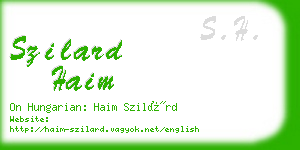 szilard haim business card